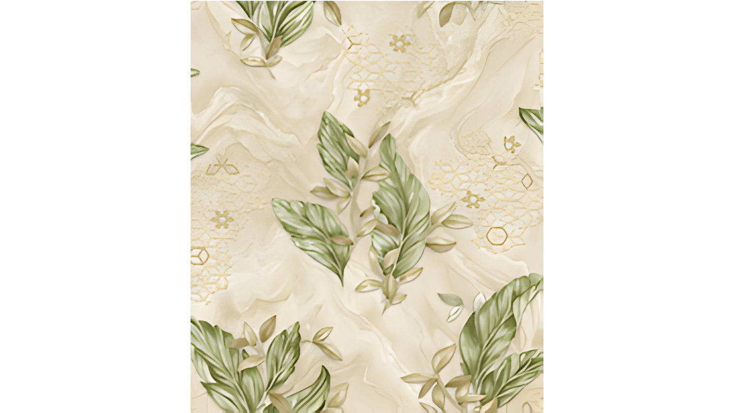 Aqua Leaf Serenity Wallpaper