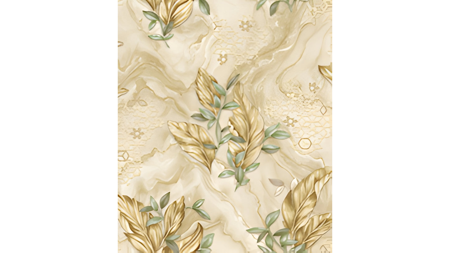 Aqua Leaf Serenity Wallpaper