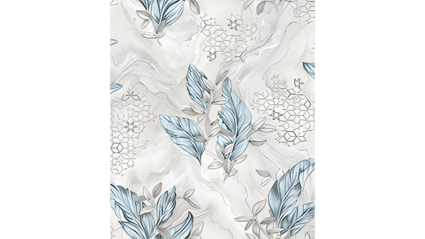 Aqua Leaf Serenity Wallpaper